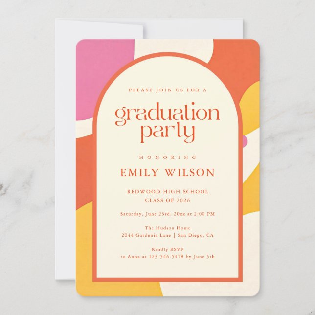 Convites Elegant Retro Grad Graduate Photo Graduation (Frente)