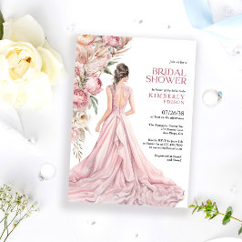 Convites Elegant Romantic Blush Roses Floral Bridal Shower