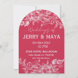 Convites Elegant Romantic Pink Floral Wedding Invitation