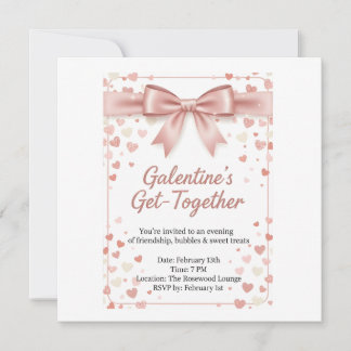 Convites Elegant Rose Gold Galentine's Day Invitation Templ