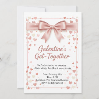 Convites Elegant Rose Gold Galentine's Day Invitation Templ