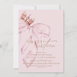 Convites Elegant Rose Gold Sweet Sixteen Birthday Party