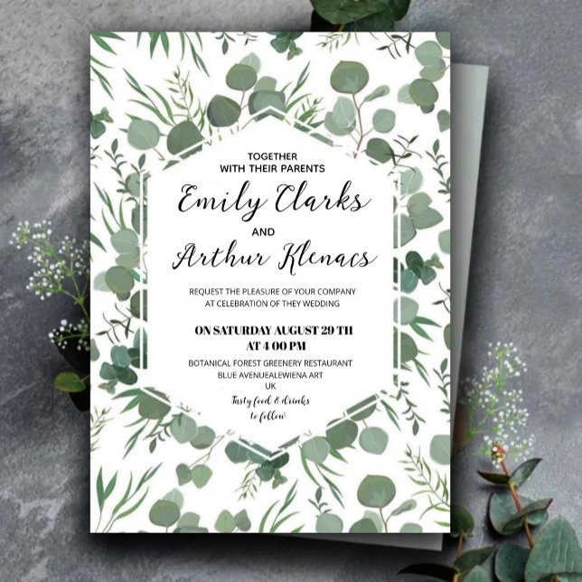 Convites Elegant Rustic Forest Boho Wedding Invitation  (Criador carregado)