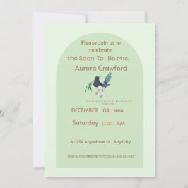 Convites Elegant Sage Green Arch Bridal Shower Invitation -