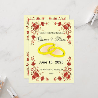 Convites Elegant Scandinavian Floral Invite, Editable Templ