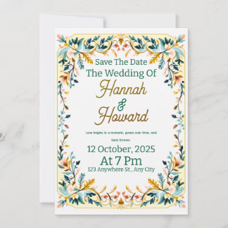 Convites Elegant Scandinavian Rosemaling Wedding Invitation