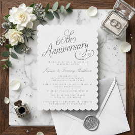 Convites Elegant Script 60th Diamond Wedding Anniversary