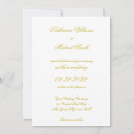 Convites Elegant Script Island Citrus Yellow Wedding