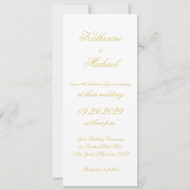 Convites Elegant Script Island Citrus Yellow Wedding Invite (Frente)