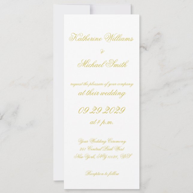 Convites Elegant Script Island Citrus Yellow Wedding Invite (Frente)