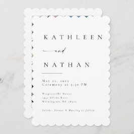 Convites Elegant Script Wedding Invitation with 5 Photos