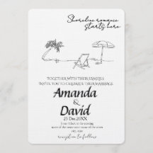 Elegant Seaside Beach Wedding Invitation