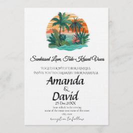 Convites Elegant Seaside Beach Wedding Invitation