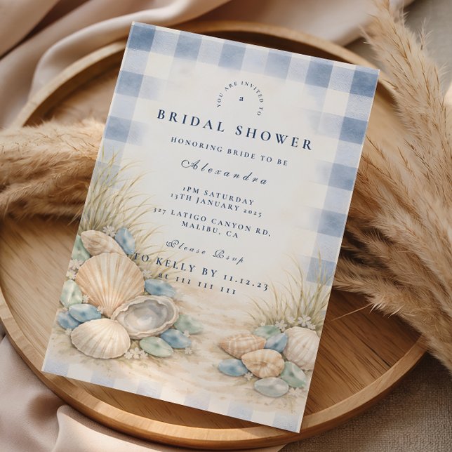 Convites Elegant Seaside Shell Bridal Shower (Criador carregado)