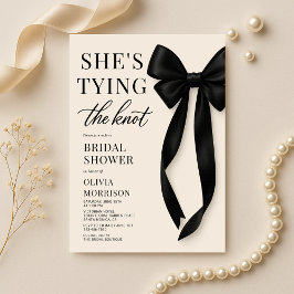 Convites Elegant She's Tying The Knot Bow Bridal Shower