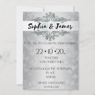 Convites Elegant Silver Baroque Wedding Invitation – Custom