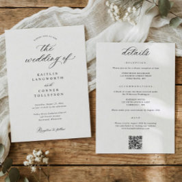 Convites Elegant Simple Old Money All in One Wedding