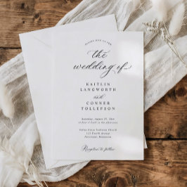 Convites Elegant Simple Old Money Black and White Wedding