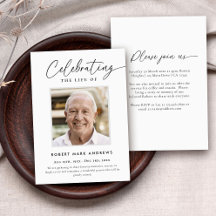 Elegant Simple Photo Celebration of Life Memorial