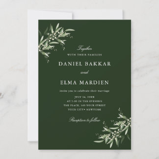 Convites Elegant Simple Rustic Botanical Greenery Wedding