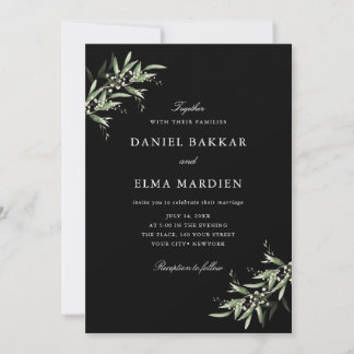 Convites Elegant Simple Rustic Botanical Greenery Wedding