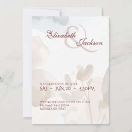 Convites Elegant Soft Romantic Botanical Script Wedding 