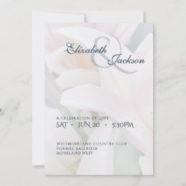 Convites Elegant Soft Romantic Floral Lily Script Wedding