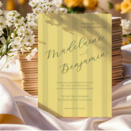 Convites Elegant Soft Yellow Wedding Invitation