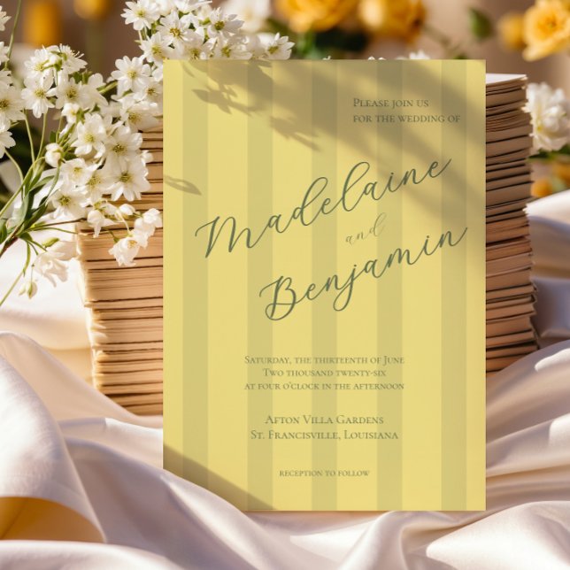 Convites Elegant Soft Yellow Wedding Invitation (Criador carregado)