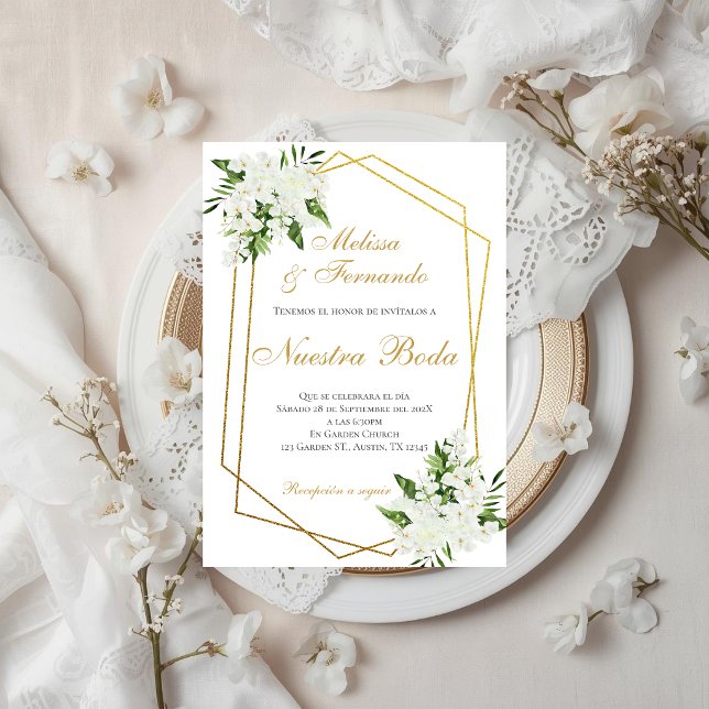 Convites Elegant Spanish Wedding Invitation (Criador carregado)