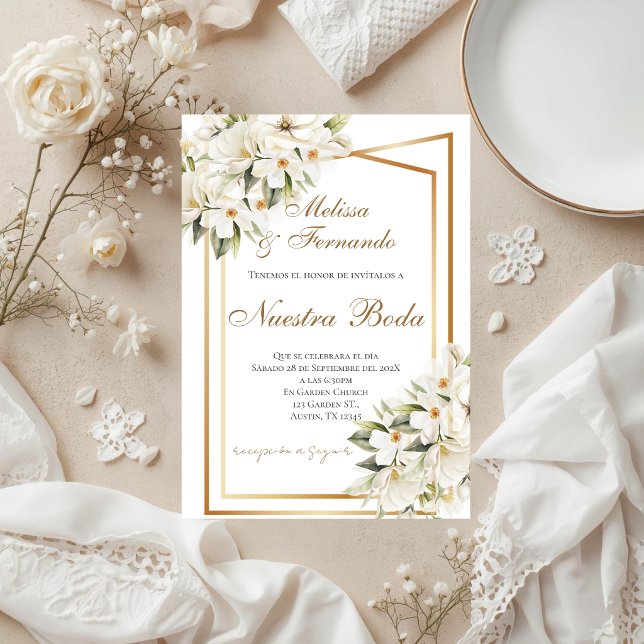 Convites Elegant Spanish Wedding Invitation (Criador carregado)