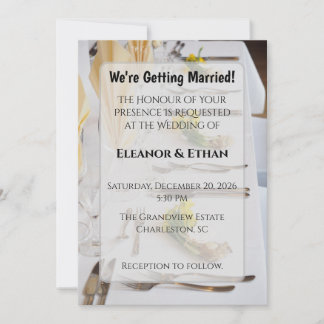 Convites Elegant Spring Daffodil Place Setting Formal Weddi