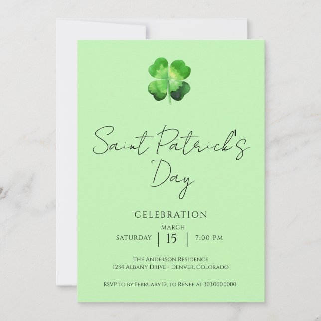 Convites Elegant St Patricks Day Party  (Frente)