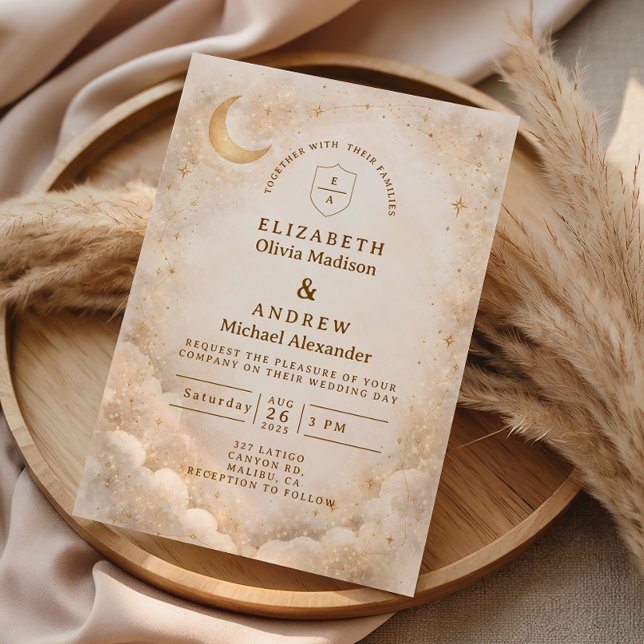 Convites Elegant Starry Night Wedding (Criador carregado)