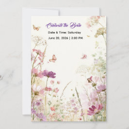 Convites Elegant Summer Meadow Wildflowers Bridal Shower