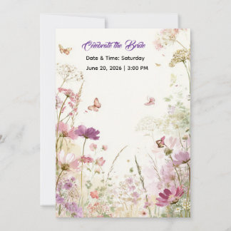 Convites Elegant Summer Meadow Wildflowers Bridal Shower