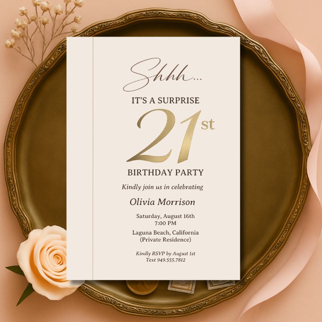 Convites Elegant Surprise 21st Birthday (Criador carregado)