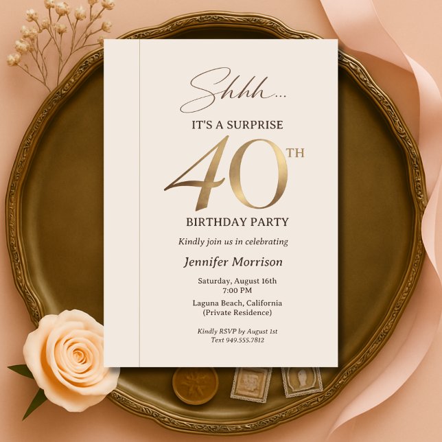 Convites Elegant Surprise 40th Birthday (Criador carregado)