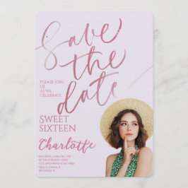 Convites Elegant Sweet 16 Save the Date Birthday