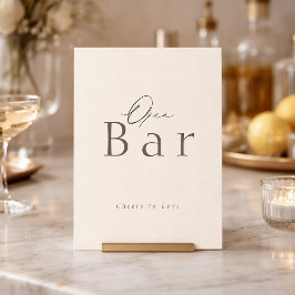 Convites Elegant Taupe Open Bar Wedding Sign