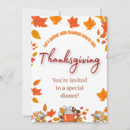 Convites Elegant Thanksgiving Dinner Invitation