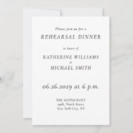 Convites Elegant Timeless Wedding Rehearsal Invitations