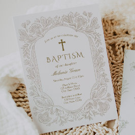 Convites Elegant Traditional Baptism Invitation