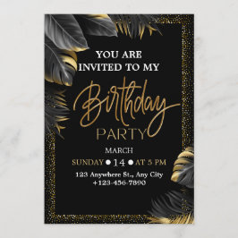 Convites Elegant Tropical Birthday Party Invitation