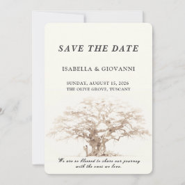 Convites Elegant Tuscany Olive Tree Wedding Save The Date