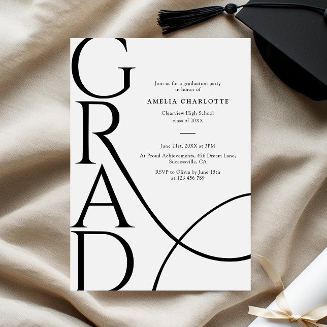 Convites Elegant Typography Modern 2026 Graduation Party (Criador carregado)