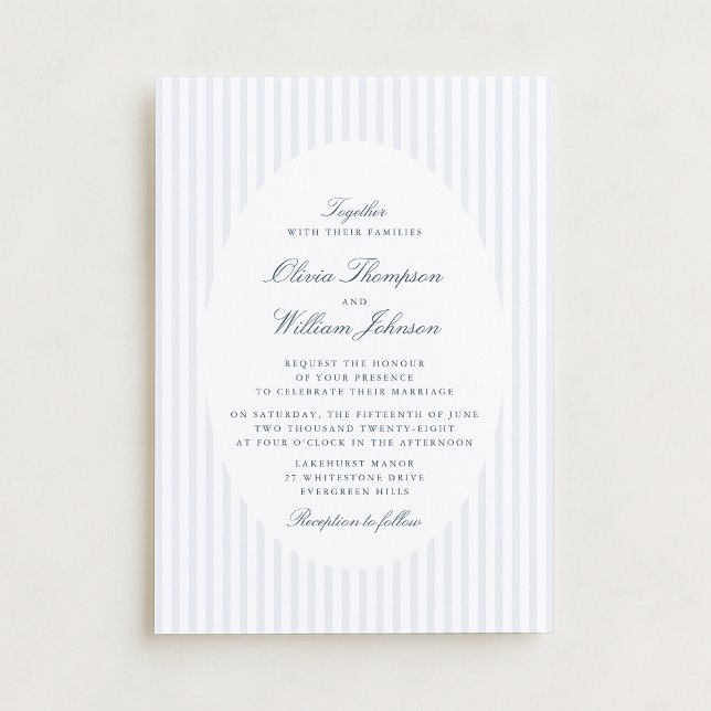 Convites Elegant Vertical Stripe Classic Wedding Invitation (Criador carregado)