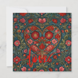 Convites Elegant Victorian Valentines Day heart design