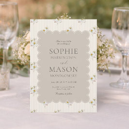Convites Elegant Vintage Floral Wedding Invitation