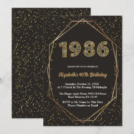 Convites Elegant Vintage Year 1986 40th Birthday Party